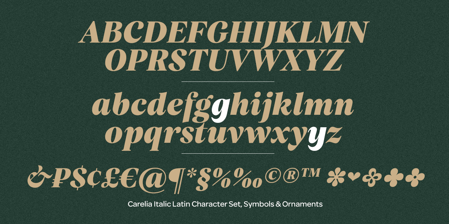 Пример шрифта Carelia Italic